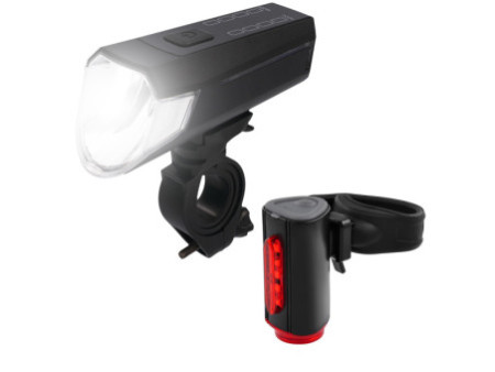 FISCHER Set d'éclairage à LED rechargeable USB TWIN, 80 lux