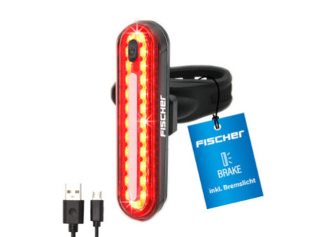 FISCHER Feu stop de vélo à LED rechargeable, tube lumineux
