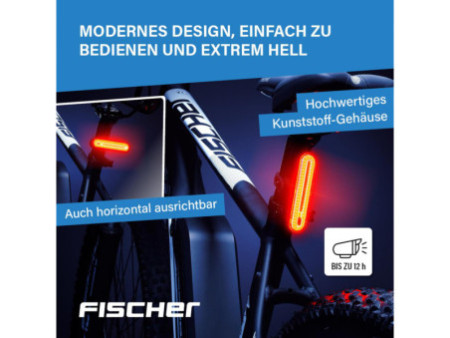 FISCHER Feu stop de vélo à LED rechargeable, tube lumineux