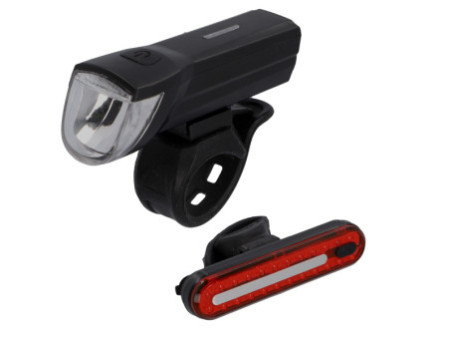 FISCHER Set d'éclairage de vélo à LED rechargeable, 30 lux