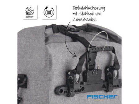 FISCHER Sacoche de vélo City, gris