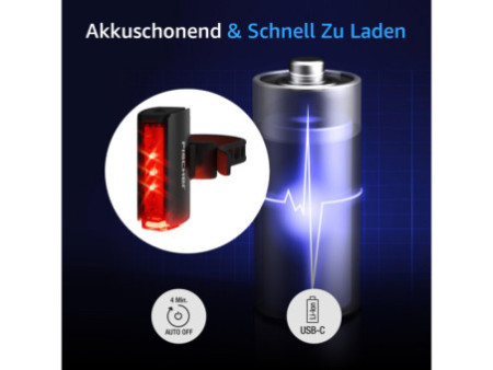 FISCHER Feu arrière LED pour vélo rechargeable PLUS TWIN