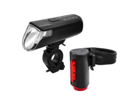 FISCHER Kit d'éclairage LED USB pour vélo TWIN, rechargeable
