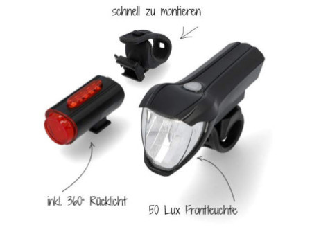 FISCHER Kit d'éclairage LED rechargeable TWIN, 50/25/15 lux