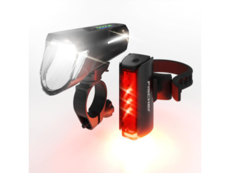 FISCHER Kit d'éclairage LED rechargeable TWIN STOP, 110 lux