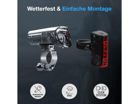 FISCHER Kit d'éclairage LED rechargeable TWIN STOP, 110 lux