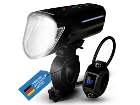 FISCHER Feu avant LED pour vélo, avec pleins phares, 100 lux