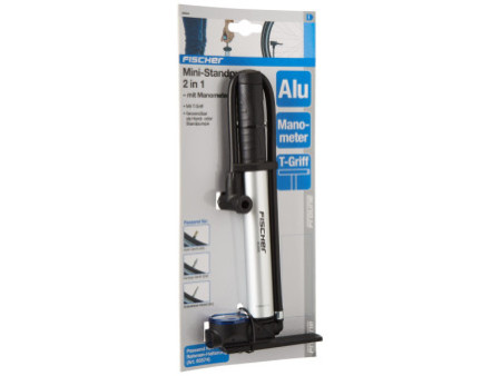 FISCHER Mini-pompe à air 2 en 1, pour tous types de valve