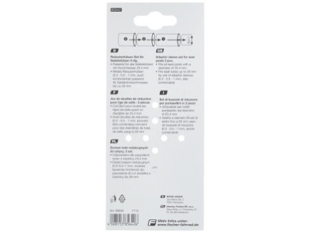 FISCHER Réducteur de tige de selle de vélo, set de 3