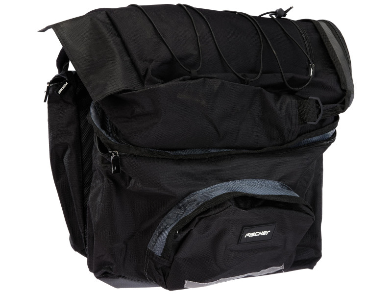 FISCHER Sacoche pour porte-bages de vélo, 3 sacs, noir