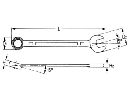 HEYTEC Clé mixte, 20 mm, longueur: 240 mm
