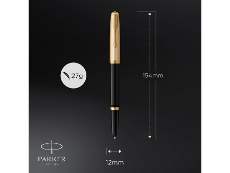 PARKER Stylo plume Parker 51 Noir 18K G.C., plume: F