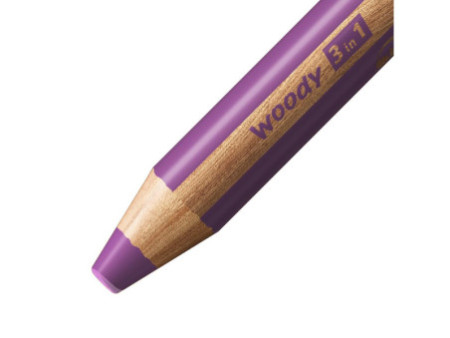 STABILO Crayon multi-talents woody 3 en 1, étui de 6 Licorne