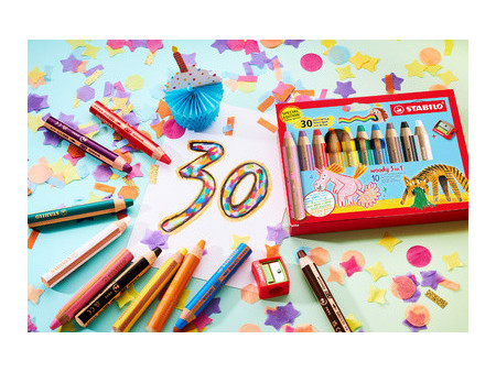STABILO Crayon multi-talents woody 3 en 1, présentoir 30 ans