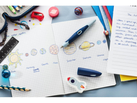 STABILO Stylo plume EASYbirdy 3D DreamWorld L, bleu, A