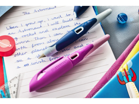STABILO Stylo plume EASYbirdy 3D DreamWorld R, bleu, A
