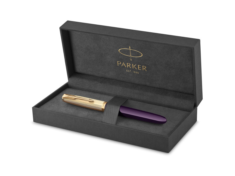 PARKER Stylo plume Parker 51 Prune 18K G.C., plume: F