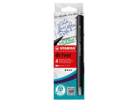 STABILO Feutre d'écriture dr!ver, medium, étui carton de 4