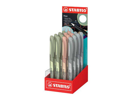 STABILO Stylo à plume Flow MONOCHROME, présentoir de 16