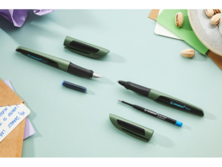 STABILO Stylo à bille Flow, turquoise/noir