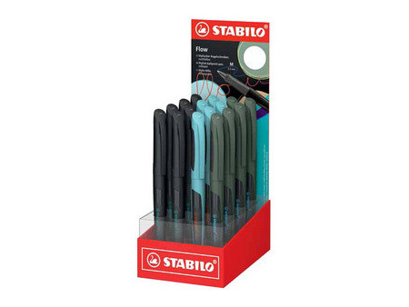 STABILO Stylo à bille Flow, présentoir de 16