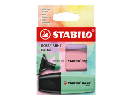 STABILO Surligneur BOSS MINI Pastel, étui carton de 3
