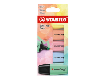STABILO Surligneur BOSS MINI Pastel, étui carton de 5