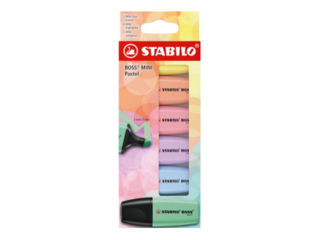 STABILO Surligneur BOSS MINI Pastel, étui carton de 6