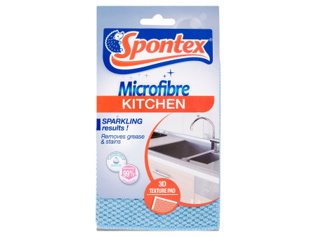Spontex Chiffon épais microfibre Küchenwunder 3D, bleu