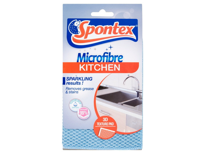 Spontex Chiffon épais microfibre Küchenwunder 3D, bleu