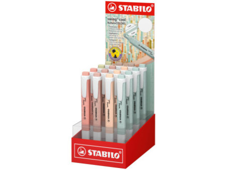 STABILO Surligneur swing cool NatureCOLORS, présentoir de 16