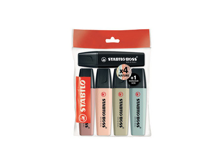 STABILO Surligneur BOSS ORIGINAL NatureCOLORS, étui de 5
