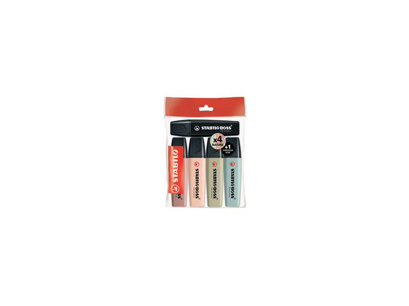 STABILO Surligneur BOSS ORIGINAL NatureCOLORS, étui de 5
