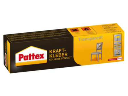 Pattex Colle de contact, transparente, avec solvant, tube de