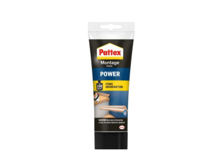Pattex Colle de montage POWER, blanc, tube de 250 g