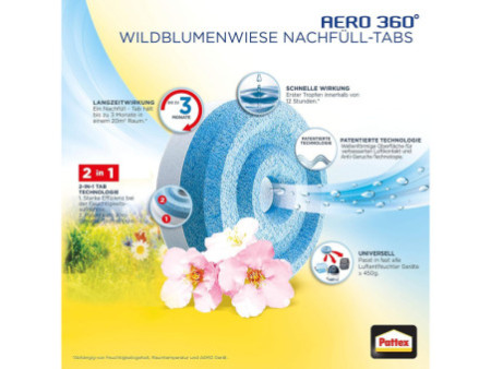 Pattex Pastille de recharge AERO 360 degrés 'Pré fleuri'