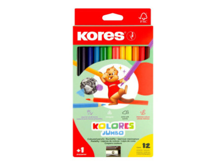 Kores Crayon de couleur 'Kolores JUMBO', étui carton de 12