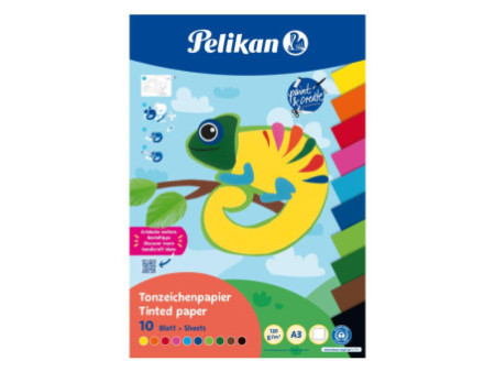 Pelikan Bloc de papier de couleur, A3, 10 feuilles, assorti