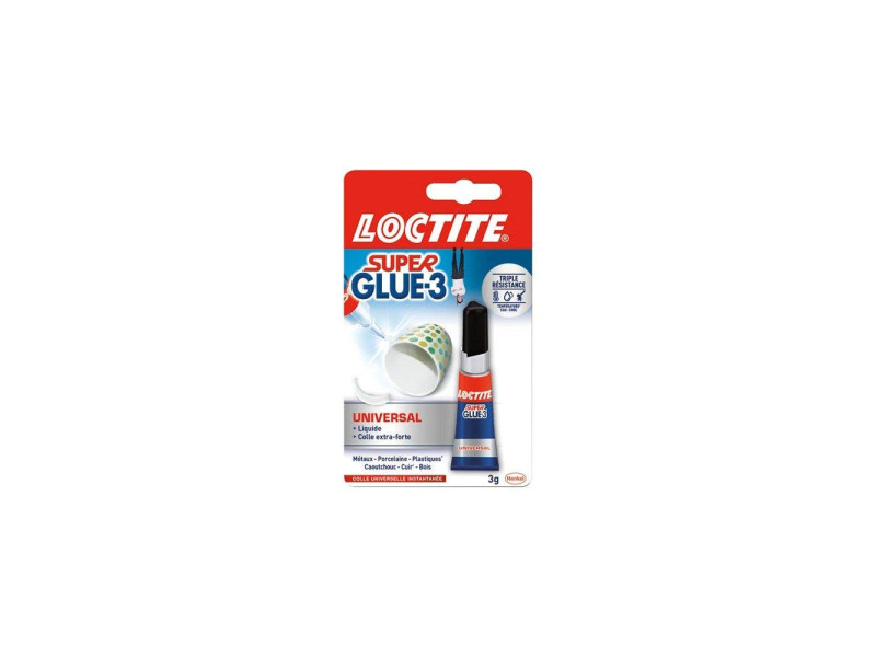LOCTITE Colle instantanée SUPER GLUE-3 Original, tube de 3 g