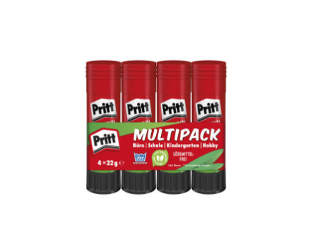 Pritt Bâton de colle 4 x 22 g, pack économique, sans solvant