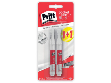 Pritt Stylo correcteur Pocket Pen Fluid, carte blister de 2