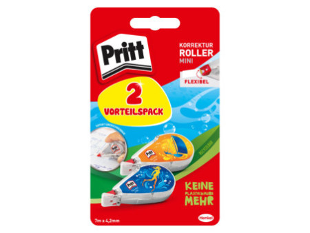 Pritt Rouleau correcteur Mini Flex, 4,2mm x 7m, blister de 2