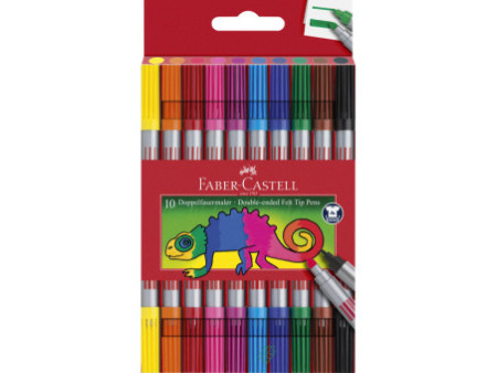 FABER-CASTELL Feutre double pointe, étui de 10