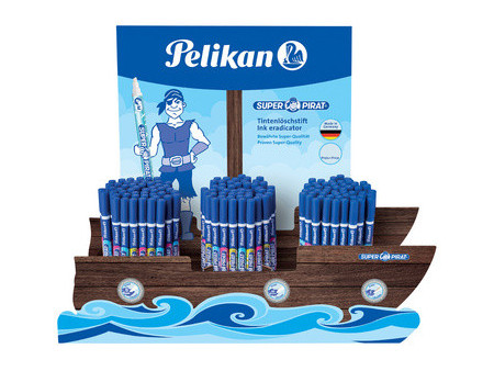 Pelikan Présentoir Effaceurs d'encre dans bateau de pirates