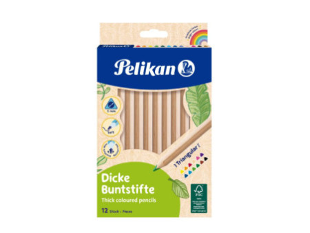 Pelikan Crayons de couleur triangulaires Jumbo, étui en