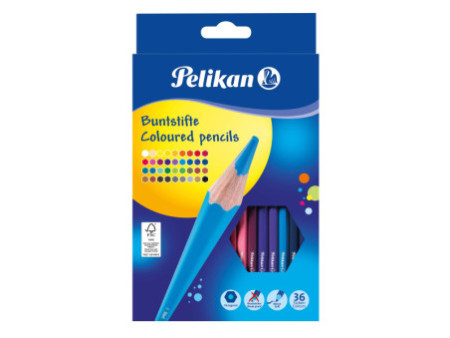 Pelikan Crayon de couleur hexagonal mince, étui de 36