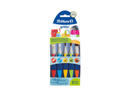 Pelikan Set de pinceaux scolaires griffix, 5 pièces