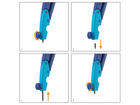 Pelikan Compas scolaire griffix Bleu, boîte pliable