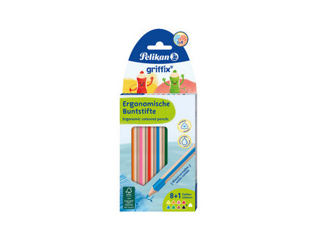 Pelikan Crayon de couleur triangulaire griffix, étui de 9