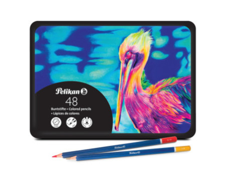 Pelikan Crayon de couleur Premium, étui métal de 24